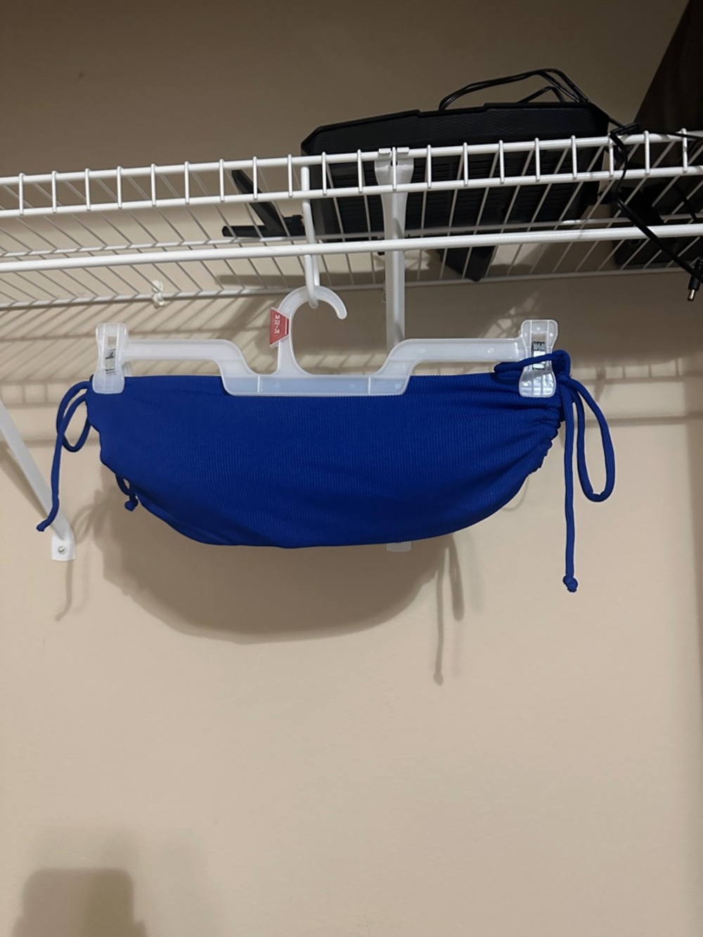 Royal Blue Ribbed Tube Top with Side Tie
